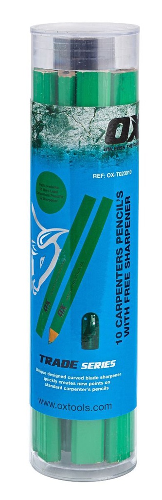 Ox Carpenter Penciles 10pc w/ Sharpener